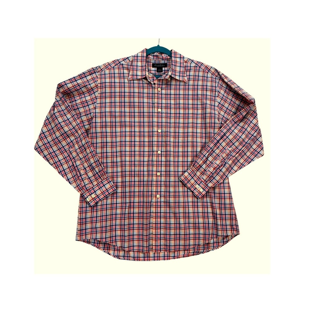 Brooks Brothers Fall Plaid Shirt Mens L Excellent Long Sleeve Cotton Button Up